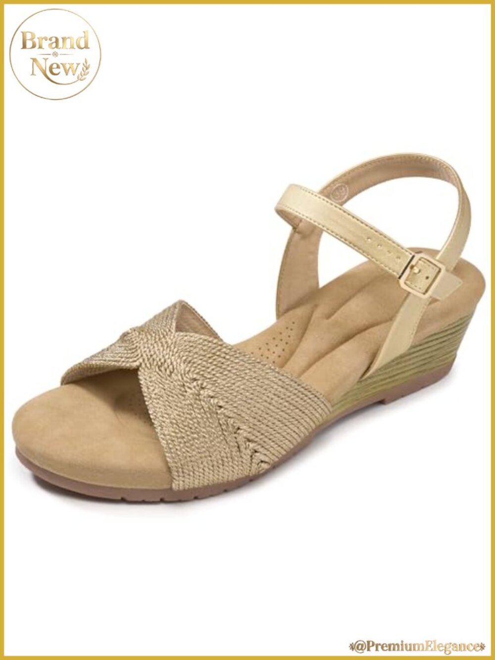 HARENCE Women's Wedge Sandals Dressy Open Toe Low Platform Summer Wedding